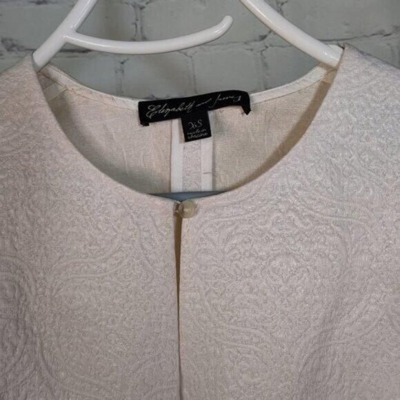 Elizabeth and James Jacquard Metallic Peplum Blouse XS Textured Top - Picture 4 of 8